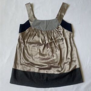 Simply Vera Vera Wang Satin Colorblock Blouse - Gray, Black, Cream